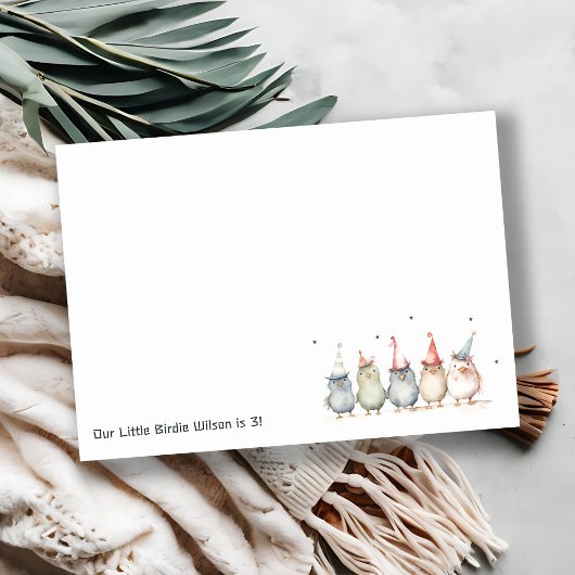 Carte De Correspondance Petits Oiseaux De Soirée N'Importe Quel Anniversai