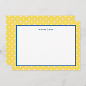 Carte De Correspondance Petits points Bleu et Jaune Personnalisé (Devant / Derrière)