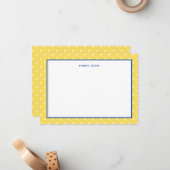 Carte De Correspondance Petits points Bleu et Jaune Personnalisé (Devant/Arrière en situation)