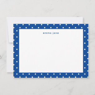 Carte De Correspondance Petits points bleu marine Personnalisé