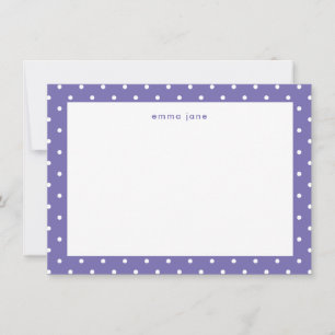 Carte De Correspondance Petits points Périwinkle bleu Personnalisé