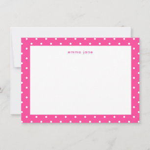 Carte De Correspondance Petits points rose chaud Personnalisé