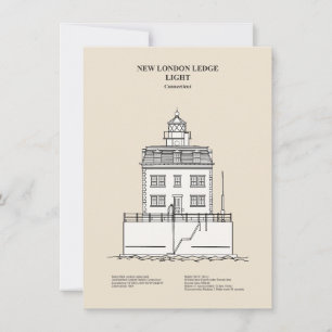 Carte De Correspondance Phare de New London Ledge - Connecticut - SBD