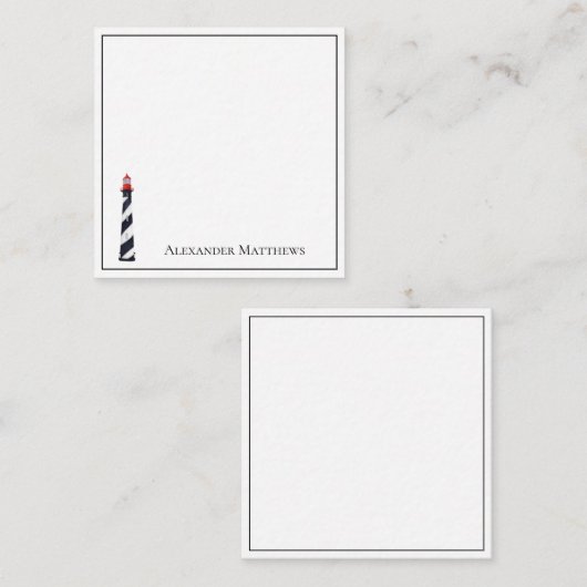 Carte De Correspondance Phare de plage côtière nautique Personnalisé (Devant / Derrière)