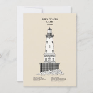 Carte De Correspondance Phare de Rock of Ages - Michigan - SBD