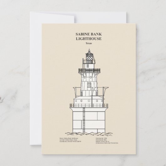 Carte De Correspondance Phare de Sabine Bank - Texas - SBD (Devant)