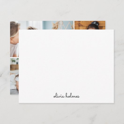 Carte De Correspondance Photo Collage tendance Monogramme moderne élégant (Devant / Derrière)