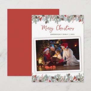 Carte De Correspondance Photo de famille moderne de Noël