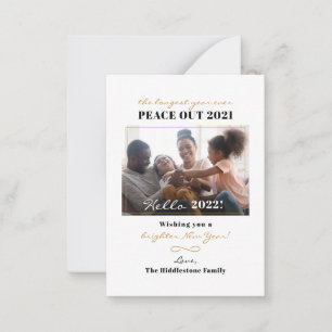 Carte De Correspondance Photo de famille Paix dehors 2025 Nouvel An Script