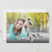 Carte De Correspondance Photo de graduation Thank You Flat (Devant)
