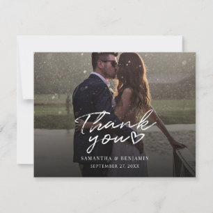 Carte De Correspondance Photo de mariage Photo Merci écrit à la main