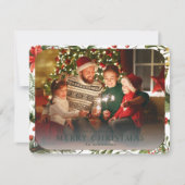 Carte De Correspondance Photo de Noël Aquarelle Fête Florale (Devant)