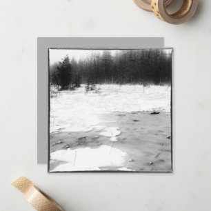 Carte De Correspondance Photo d'hiver de style vintage dans un marais gelé