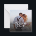 Carte De Correspondance Photo manuscrite Mariage Merci<br><div class="desc">Une façon géniale et réfléchie de remercier vos amis,  votre famille et vos collègues qui vous ont honoré leur présence lors de votre mariage avec cette photo moderne,  cartes de remerciement avec script écrit "merci" et un coeur d'amour.</div>