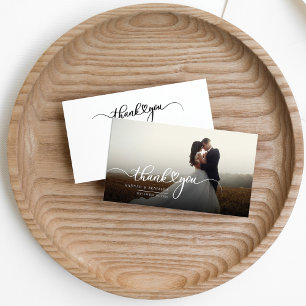 Carte De Correspondance Photo Merci Mariage Lettré à la main