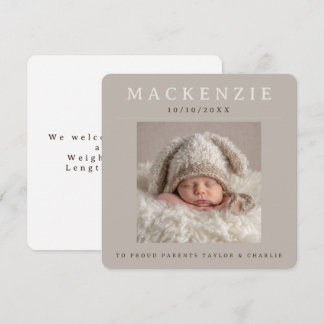 Carte De Correspondance Photo New Baby Photo Personalized 2 sided