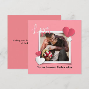 Carte De Correspondance Photo personnalisé moderne et message d'amour