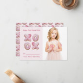 Carte De Correspondance Photo rose mignonne Saint Valentin (Devant/Arrière en situation)