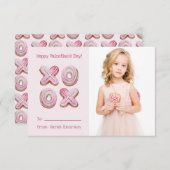 Carte De Correspondance Photo rose mignonne Saint Valentin (Devant / Derrière)