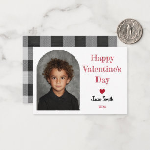 Carte De Correspondance Photo simple de garçon pour la Saint-Valentin à l'