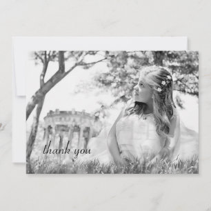 Carte De Correspondance Photo simple Première communion Merci Note