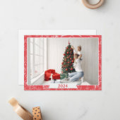 Carte De Correspondance Photo simple rouge et blanche (Devant/Arrière en situation)