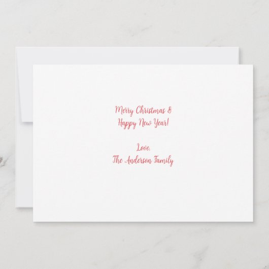 Carte De Correspondance Photo simple rouge et blanche (Dos)