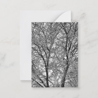Carte De Correspondance Photographie de branches d'arbre enneigées en hive