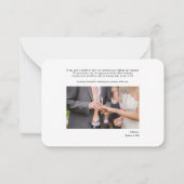 Carte De Correspondance Photos Mariages à la main Merci (Dos)