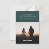 Carte De Correspondance Photos Mariages à la main Merci (Dos)