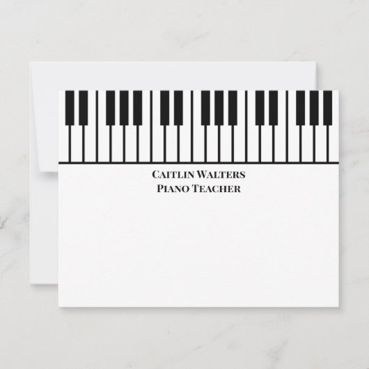 Carte De Correspondance Piano Teacher Personal Stationery (Devant)
