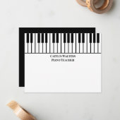 Carte De Correspondance Piano Teacher Personal Stationery (Devant/Arrière en situation)