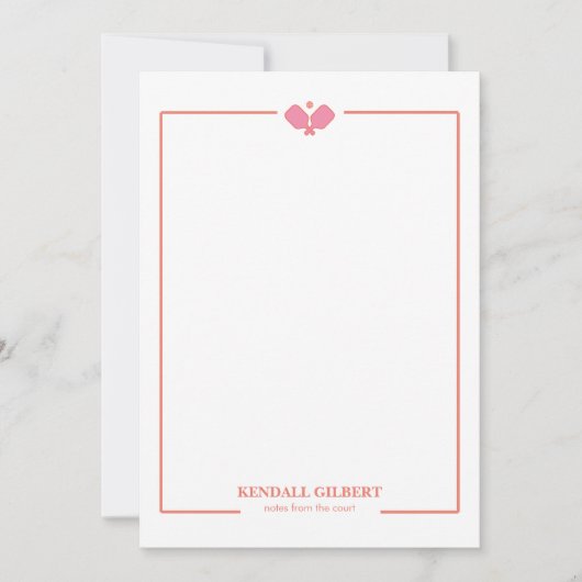 Carte De Correspondance Pickleball Personalized Notecard | Custom Name (Devant)