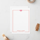 Carte De Correspondance Pickleball Personalized Notecard | Custom Name (Devant/Arrière en situation)