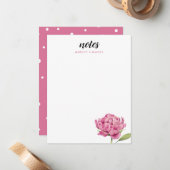 Carte De Correspondance Pierre rose Floral moderne (Devant/Arrière en situation)