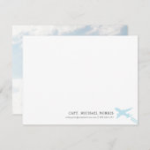 Carte De Correspondance Pilote d'avion personnalisé (Devant / Derrière)