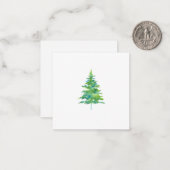 Carte De Correspondance Pin sylvestre aquarelle bleu vert (Devant/Arrière en situation)