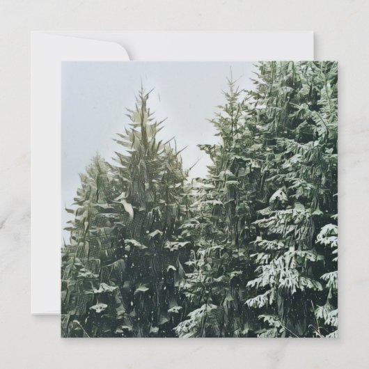 Carte De Correspondance Pine arbres Noël Monogramme feutre ecru (Devant)