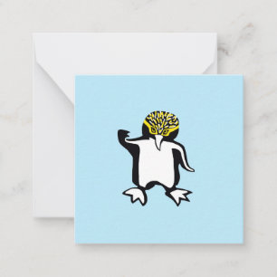 Carte De Correspondance PINGUIN Graphique mignon - Animaux sauvages - Bleu