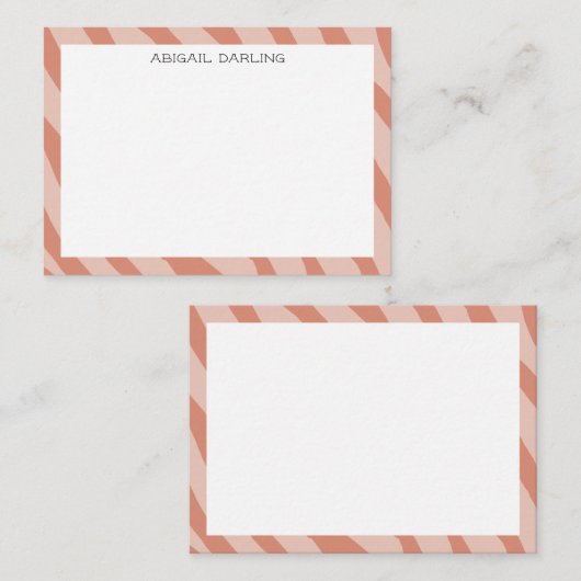 Carte De Correspondance Pink Abstract Zebra Print Texture Note Card (Devant / Derrière)