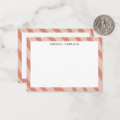 Carte De Correspondance Pink Abstract Zebra Print Texture Note Card (Devant/Arrière en situation)