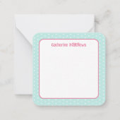 Carte De Correspondance Pink and Aqua Christmas Ornament (Dos)