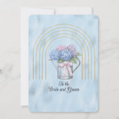 Carte De Correspondance Pink and Blue Hydrangea Waterting Can Gold Arches (Devant)