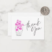 Carte De Correspondance Pink Blossom Harmony Thank You (Devant/Arrière en situation)