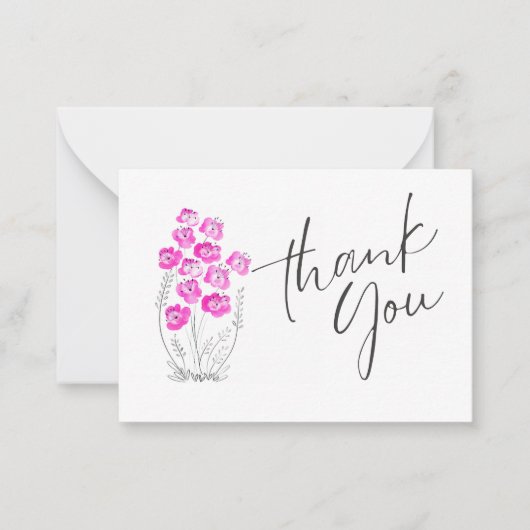 Carte De Correspondance Pink Blossom Harmony Thank You (Devant)