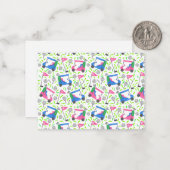 Carte De Correspondance Pink Blue Green Golf Preppy (Devant/Arrière en situation)