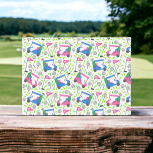 Carte De Correspondance Pink Blue Green Golf Preppy