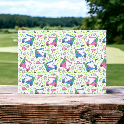 Carte De Correspondance Pink Blue Green Golf Preppy