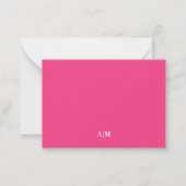 Carte De Correspondance Pink Border Minimalist Name Monogram (Dos)