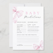 Carte De Correspondance Pink Bow Baby Shower Game (Devant)